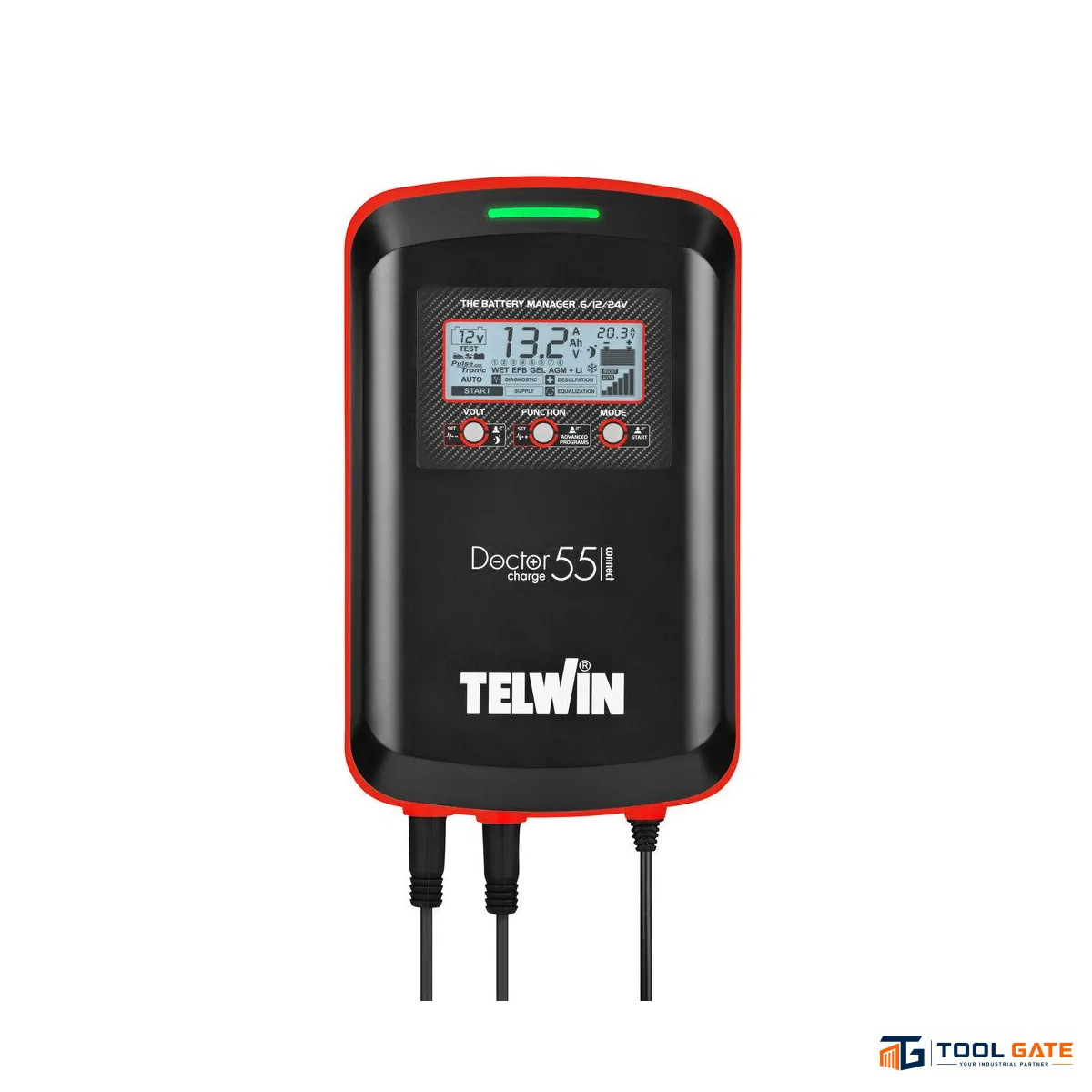 جهاز تونجر شحن وفحص وصيانة بطاريات وتقويم مارش تيلون ايطالي 45 امبير Telwin DOCTOR CHARGE 55 CONNECT – Professional 6/12/24V Battery Manager 45A with Pulse Tronic, BOOST & BatteryConnect App