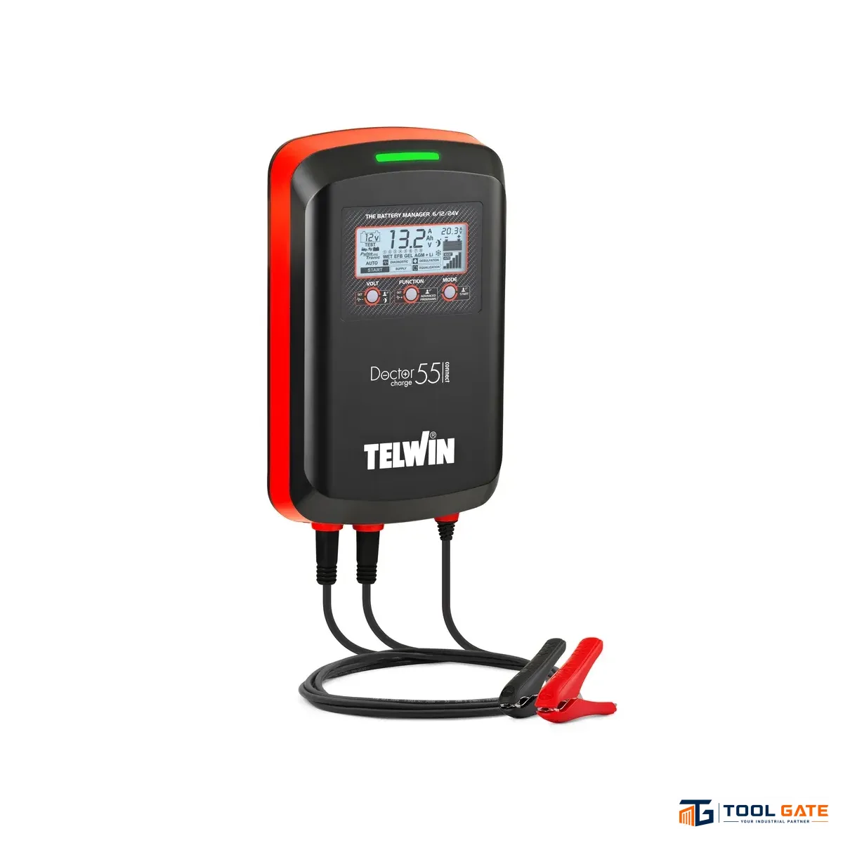 جهاز تونجر شحن وفحص وصيانة بطاريات وتقويم مارش تيلون ايطالي 45 امبير Telwin DOCTOR CHARGE 55 CONNECT – Professional 6/12/24V Battery Manager 45A with Pulse Tronic, BOOST & BatteryConnect App