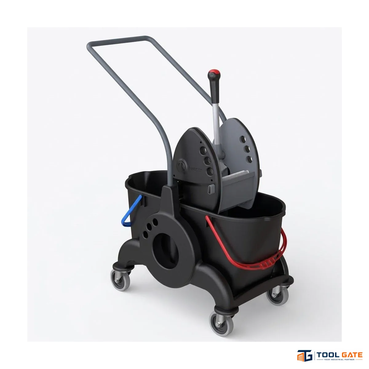 ترولي نظافة 2 جردل بالعصارة هيكل بلاستيك TWT GIOTTO 50 Cleaning Trolley – 2×25L Buckets with PREXA Wringer