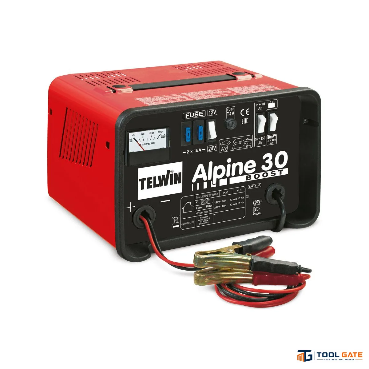 تونجر شحن سريع 30 أمبير 12/24 فولت تيلون ايطالي Telwin ALPINE 30 BOOST – 12/24V 30A Professional Battery Charger with Fast BOOST Charging