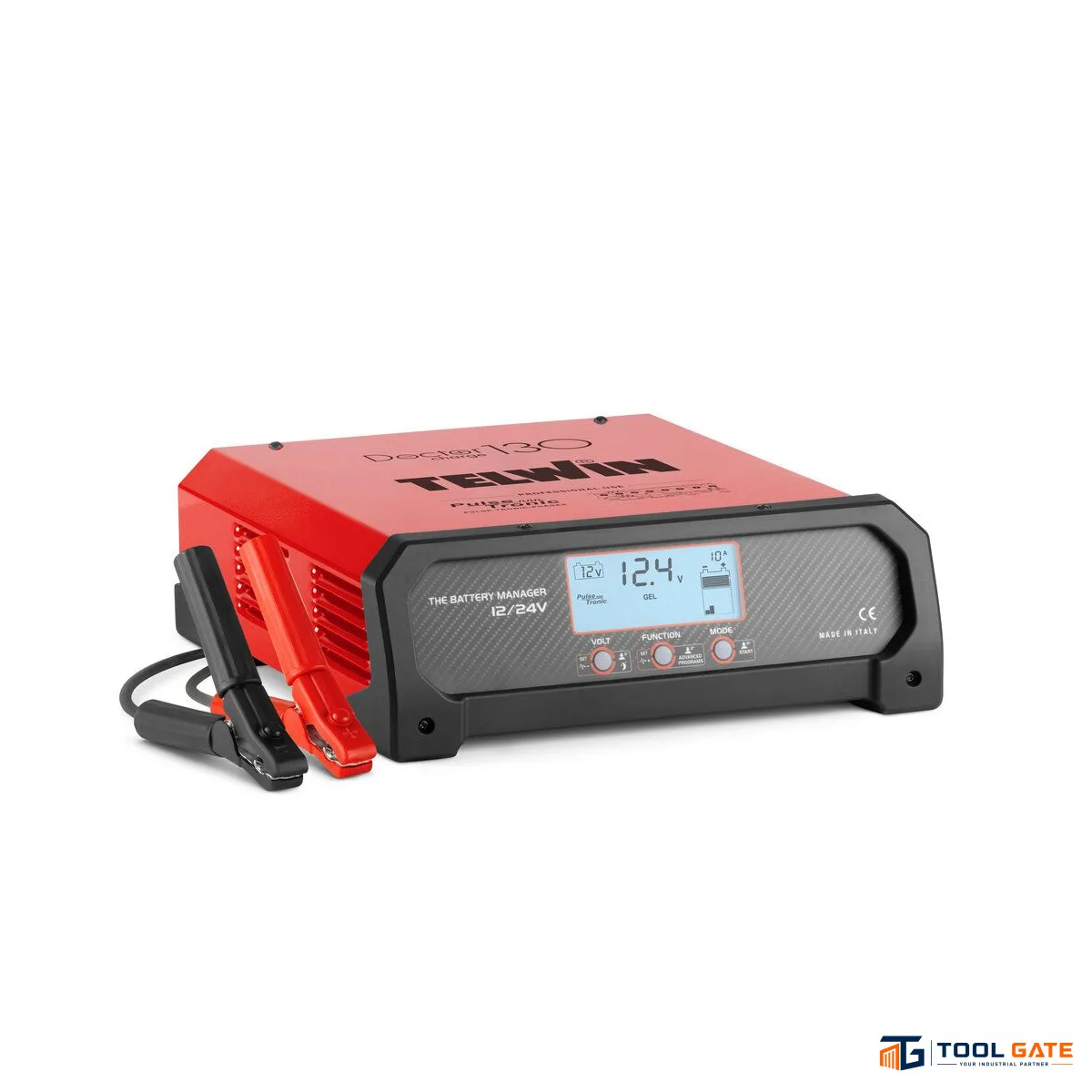 تونجر فحص بطاريات وشحن وتقويم مارش 12/24 فولت 140 أمبير Telwin DOCTOR CHARGE 130 – Professional 12/24V 140A Battery Manager