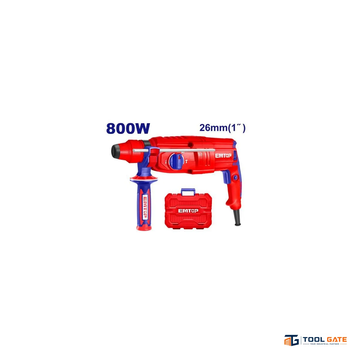 EMTOP ERHRL801 شاكوش تكسير 800 وات بقوة طرق 2.5 جول وخرم حتى 26 مم