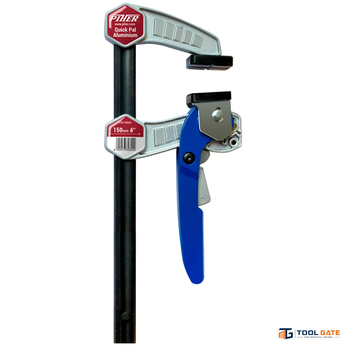 قمطة تثبيت سريعة خدمة شاقة PIHER Quick Pal Aluminium بطول 30 سم وعرض فك 7.5 سم – موديل 30821