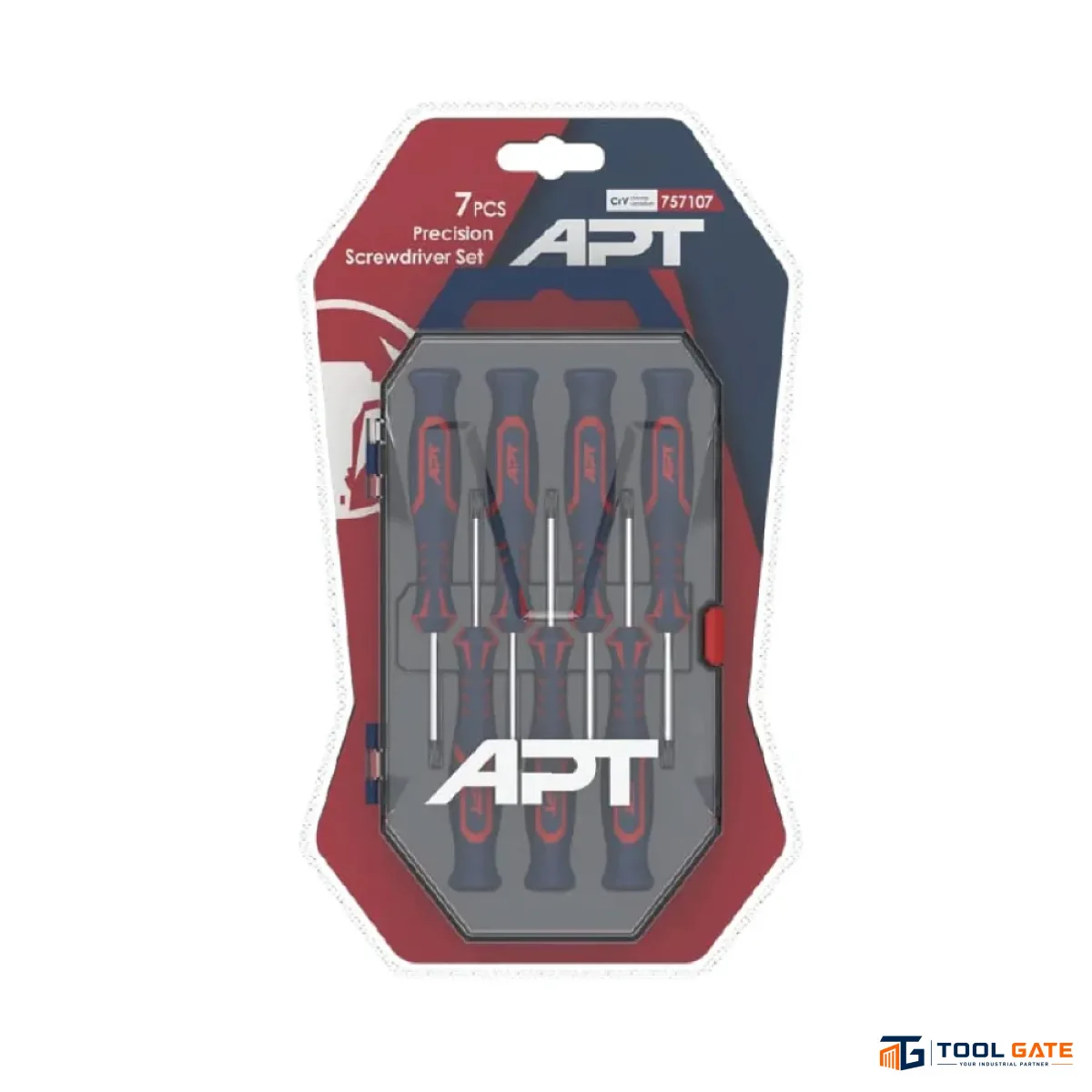 طقم مفك إلكترونيات 7 قطع  3 عادة و 4 صليبة 2 لون APT AH147078-7A