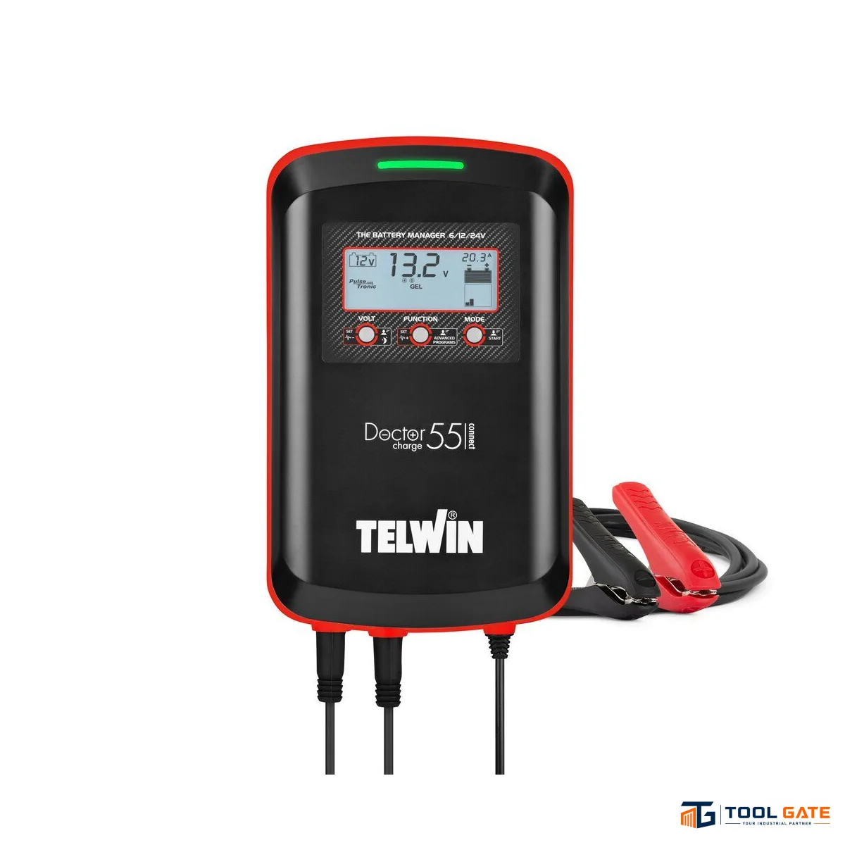 جهاز تونجر شحن وفحص وصيانة بطاريات وتقويم مارش تيلون ايطالي 45 امبير Telwin DOCTOR CHARGE 55 CONNECT – Professional 6/12/24V Battery Manager 45A with Pulse Tronic, BOOST & BatteryConnect App