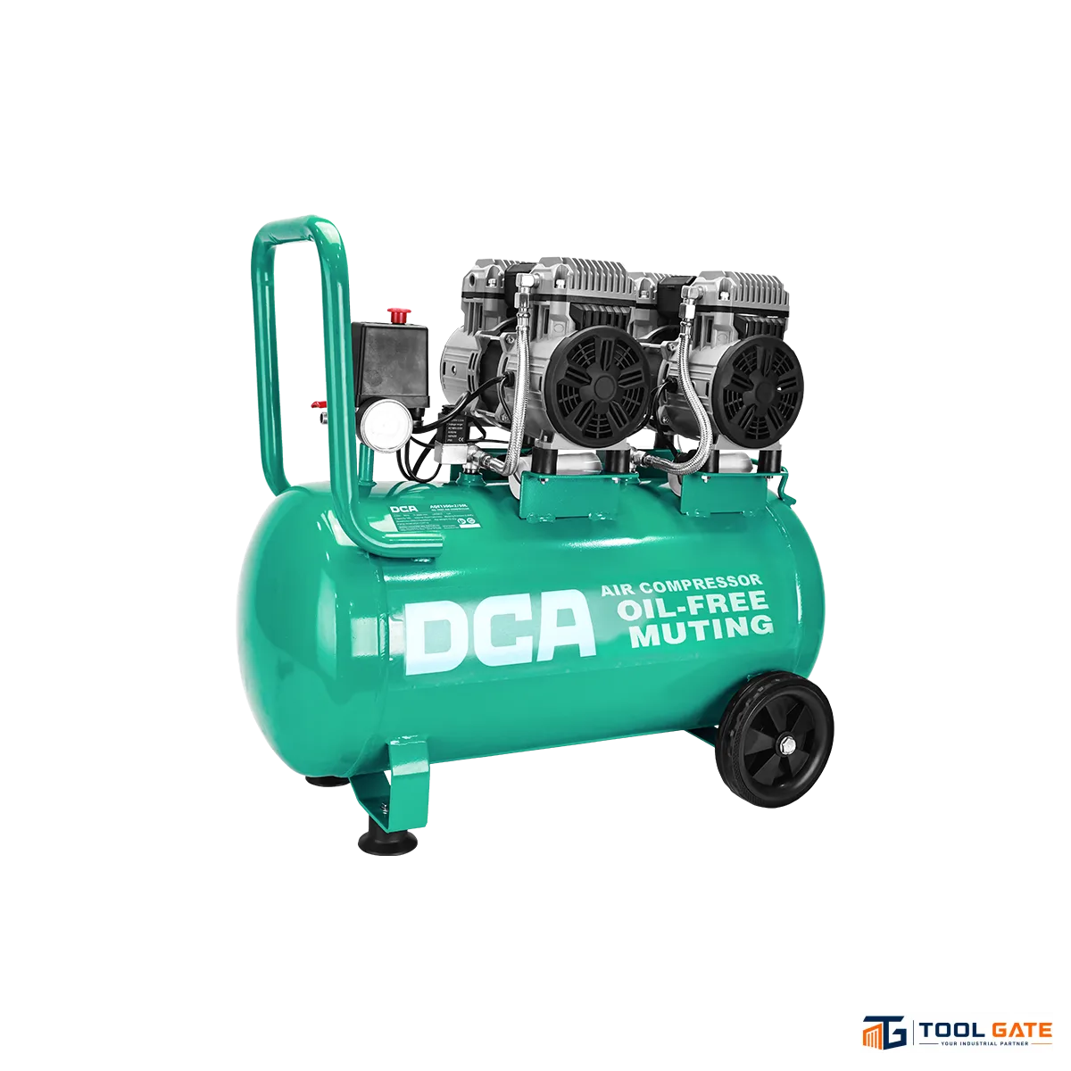 كمبروسر هواء صيني DCA AQE1300×2/50L بدون زيت 50 لتر 2600 وات ضغط 8 بار
