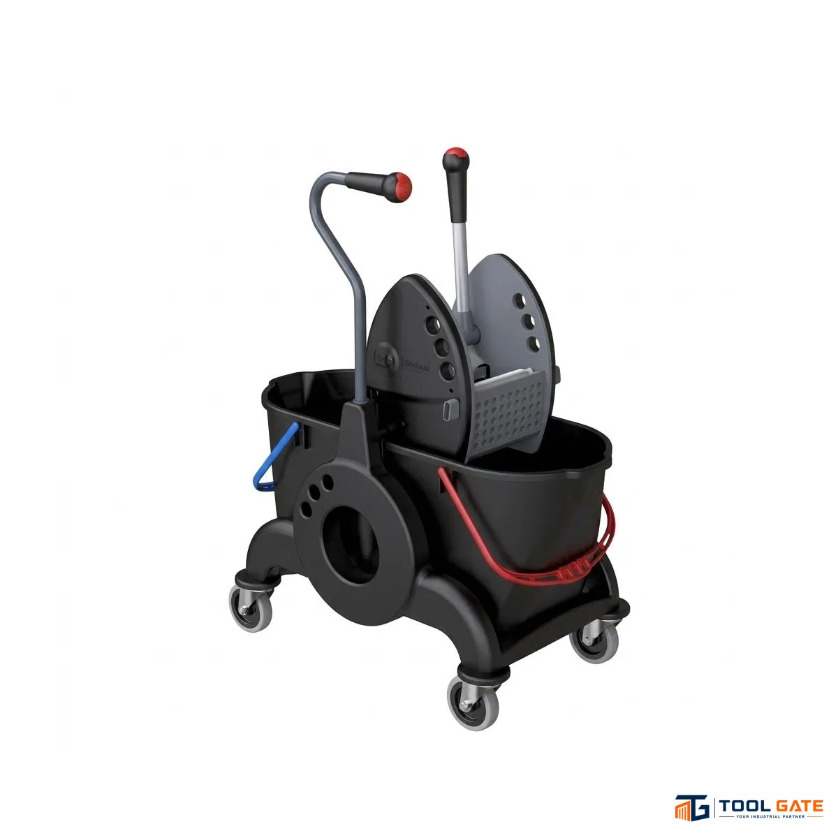تروللي نظافة ايطالي 2 جردل TWT GIOTTO 50 ML Cleaning Trolley بالعصارة هيكل بلاستيك
