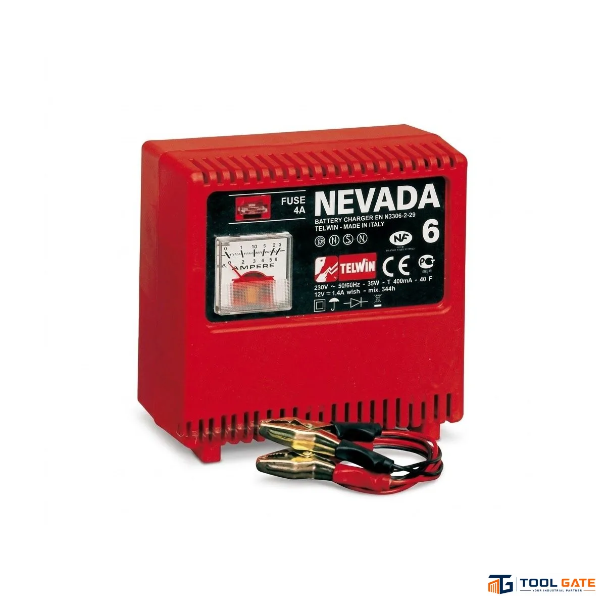 تونجر شحن تيلون ايطالي  Telwin NEVADA 6 230V – 12V 4A Battery Charger for WET Batteries  شاحن بطاريات 12 فولت 4 أمبير