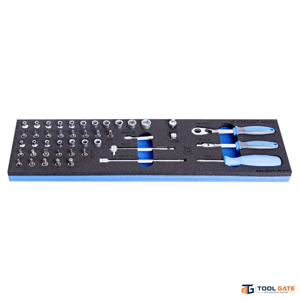 طقم لقم 1/4 بوصة داخل فوم ترولي 45 قطعة - 1/4 Socket Wrench Set يونيور سلوفيني موديل 964ECO5