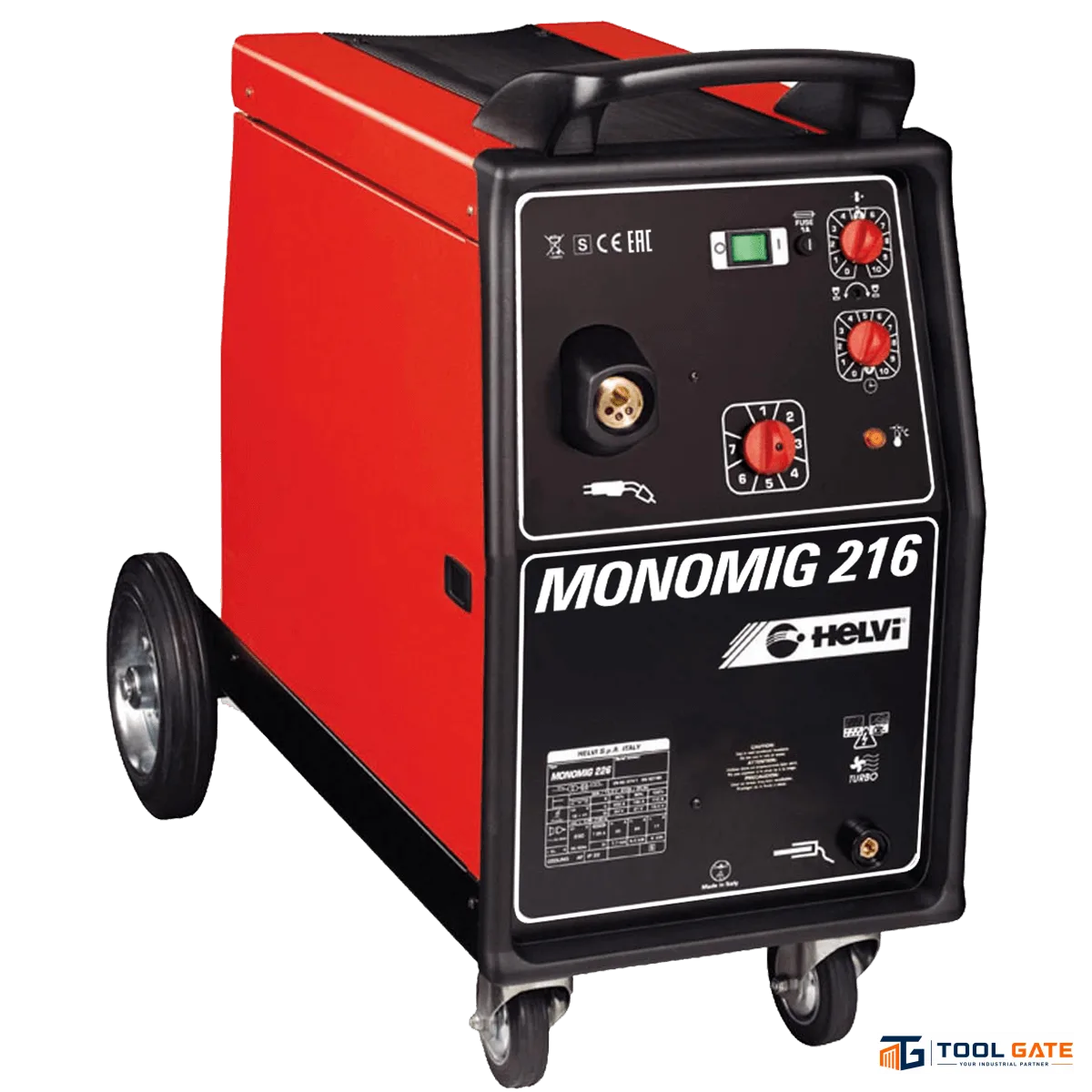ماكينة لحام نص اوتوماتيك CO2 220 أمبير هيلفي ايطالي HELVI MONOMIG 216 220A Professional MIG/MAG Welding Machine