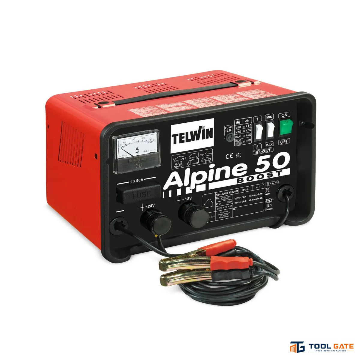 تونجر شحن بطاريات سريع 45 أمبير 12/24 فولت تيلون ايطالي Telwin ALPINE 50 BOOST – 12/24V 45A Professional Battery Charger with Fast BOOST Charging