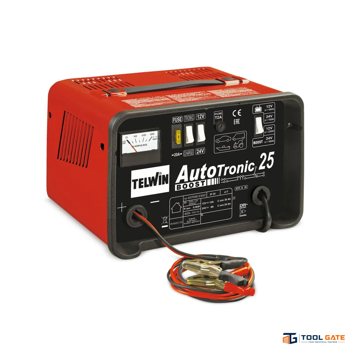 شاحن بطاريات تونجر اوتوماتيك 18 أمبير 12/24 فولت تيلون ايطالي Telwin AUTOTRONIC 25 – Automatic 12/24V Battery Charger 18A with BOOST & TRONIC