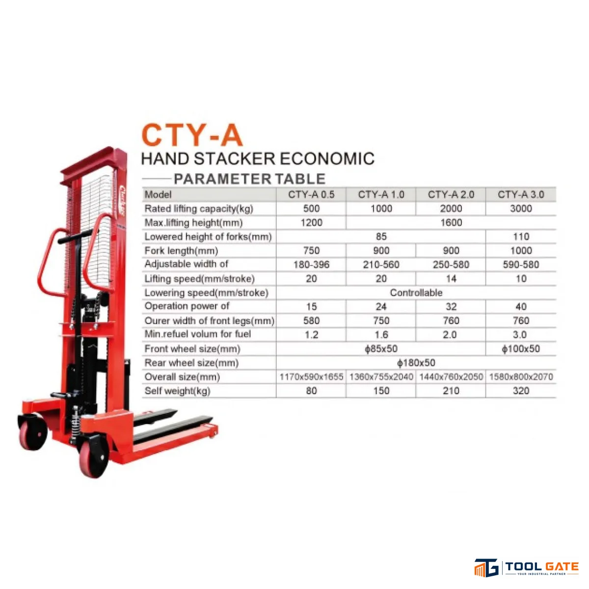 هاند ليفت يدوى حمولة 2 طن ارتفاع 1.6 متر بستم المانى  CLARK TEC CTY-EH