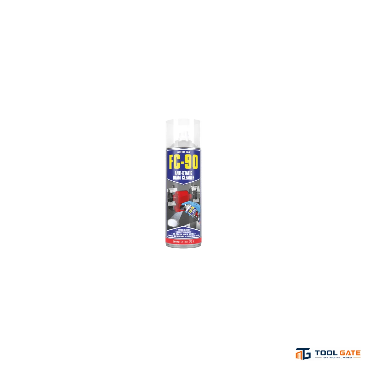 بخاخ منظف رغوي متعدد الأسطح مضاد للكهرباء الساكنة للبلاستيك والمعادن والزجاج ACTION CAN FC-90