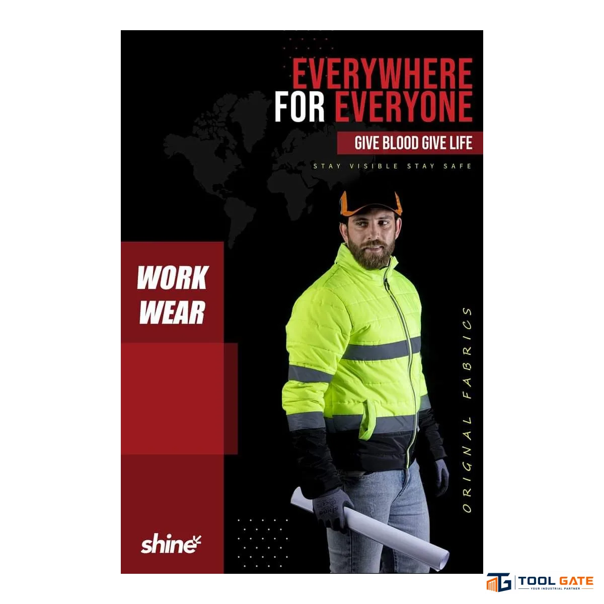 جاكت ووتر بروف بامل مبطن فايبر SHINE 3M للحماية من المياه والبرودة