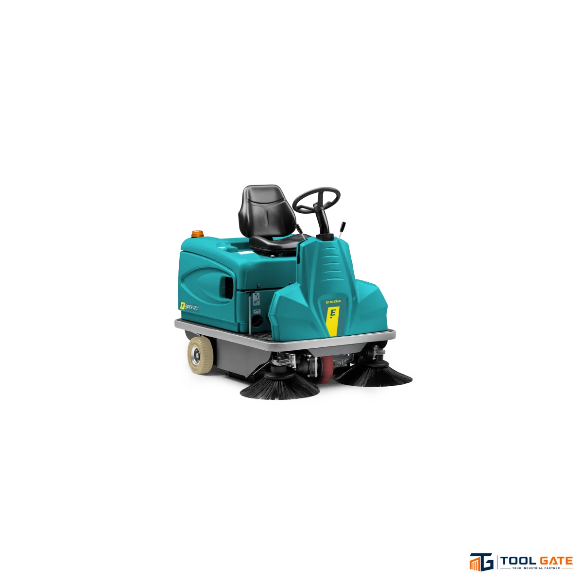 ماكينة كنس أرضيات شوارع وممرات قيادة Eureka RIDER 1201 EB – بطارية