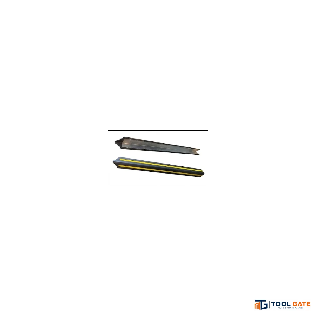 كاوتشوك EPDM لحماية زوايا الأعمدة بعاكس أصفر ومقوى بالصاج المجلفن 1.20 متر  عرض 10*10 سم سمك 1 سم