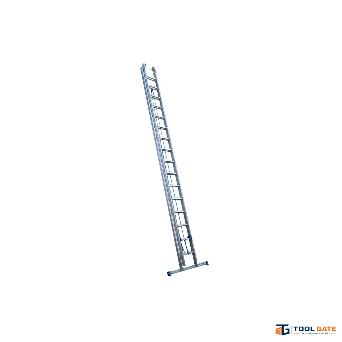 سلم ألومنيوم ارتفاع 7.60 إلى 13.30 متر – 26 درجة صناعي وصلتين بحبل وهوك METAFORM موديل 36-26