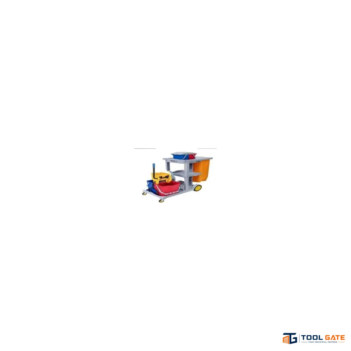 ترولي نظافة صيني اسود ChaoBao D-11-1D بـ3 جردل ورف وكيس 120 لتر