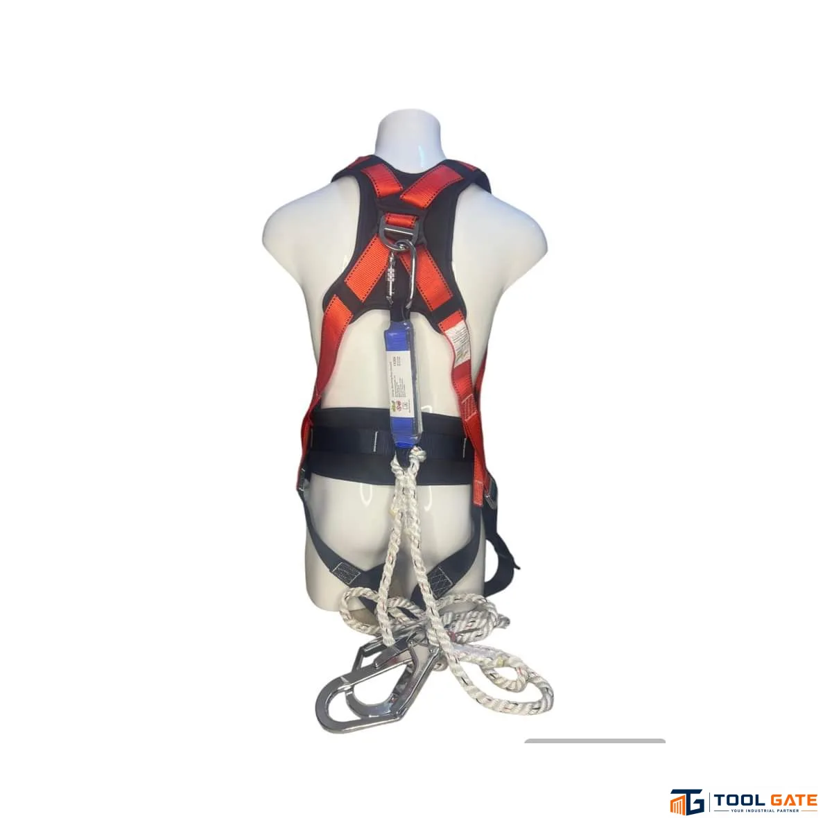 حزام أمان كامل للجسم احمر SHINE LTZ-A2201 بمقدمة تثبيت ظهرية D-Ring وعرض شريط 45 مم Full Body Harness
