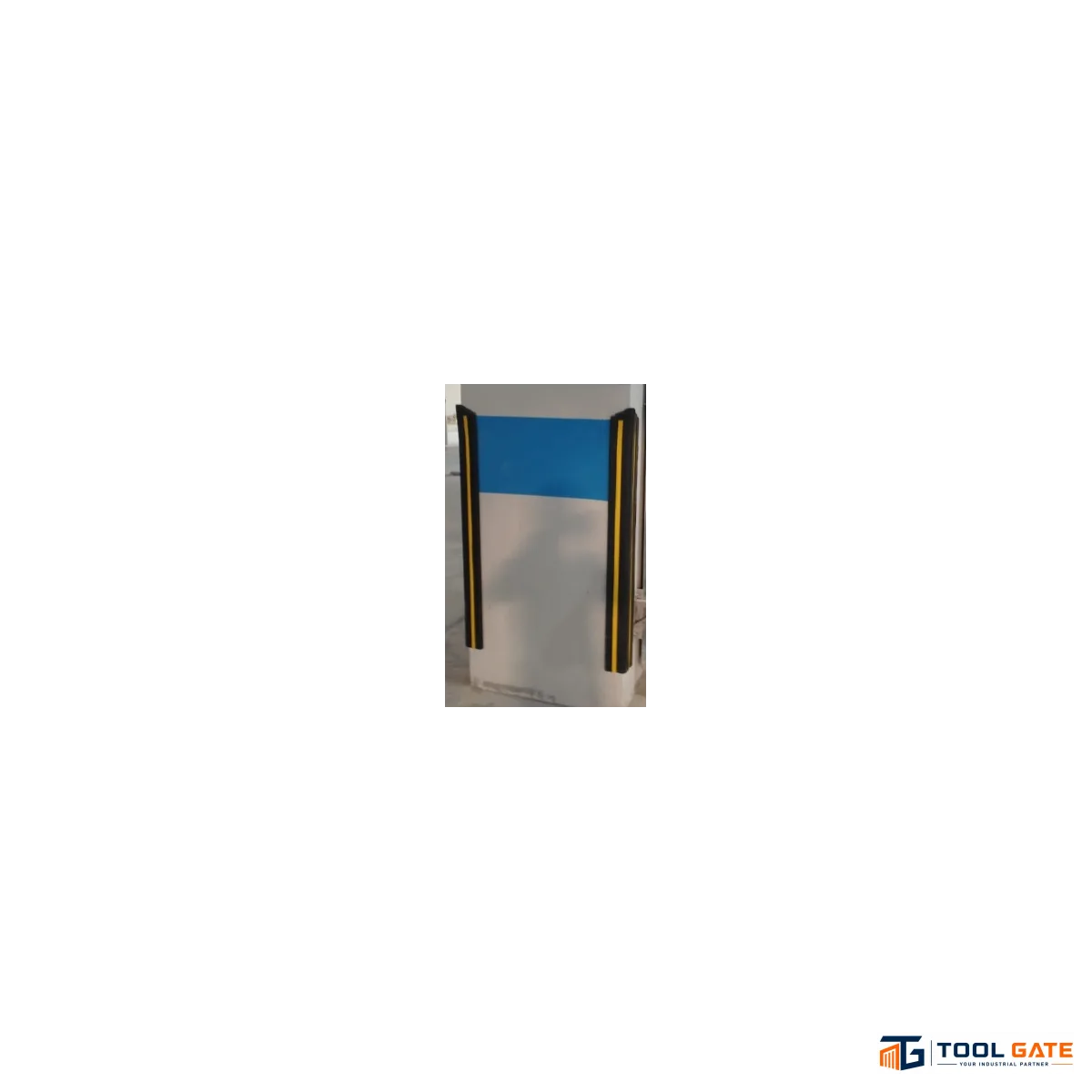 كاوتشوك EPDM لحماية زوايا الأعمدة بعاكس أصفر ومقوى بالصاج المجلفن 1.20 متر  عرض 10*10 سم سمك 1 سم