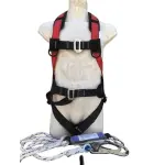 حزام أمان كامل للجسم احمر SHINE LTZ-A2201 بمقدمة تثبيت ظهرية D-Ring وعرض شريط 45 مم Full Body Harness