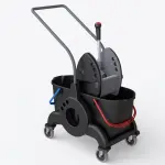 ترولي نظافة 2 جردل بالعصارة هيكل بلاستيك TWT GIOTTO 50 Cleaning Trolley – 2×25L Buckets with PREXA Wringer