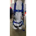 حزام أمان كامل للجسم أزرق SHINE LTZ-A2501 بنقطة تثبيت ظهرية D-Ring وشريط Polyester 45 مم Full Body Harness