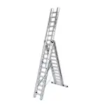سلم ألومنيوم 3 وصلات METAFORM موديل 33-6 – ارتفاع 2.05 إلى 4.50 متر – 6 درجات